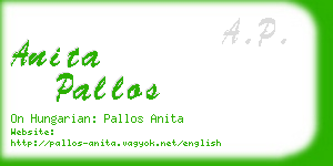 anita pallos business card